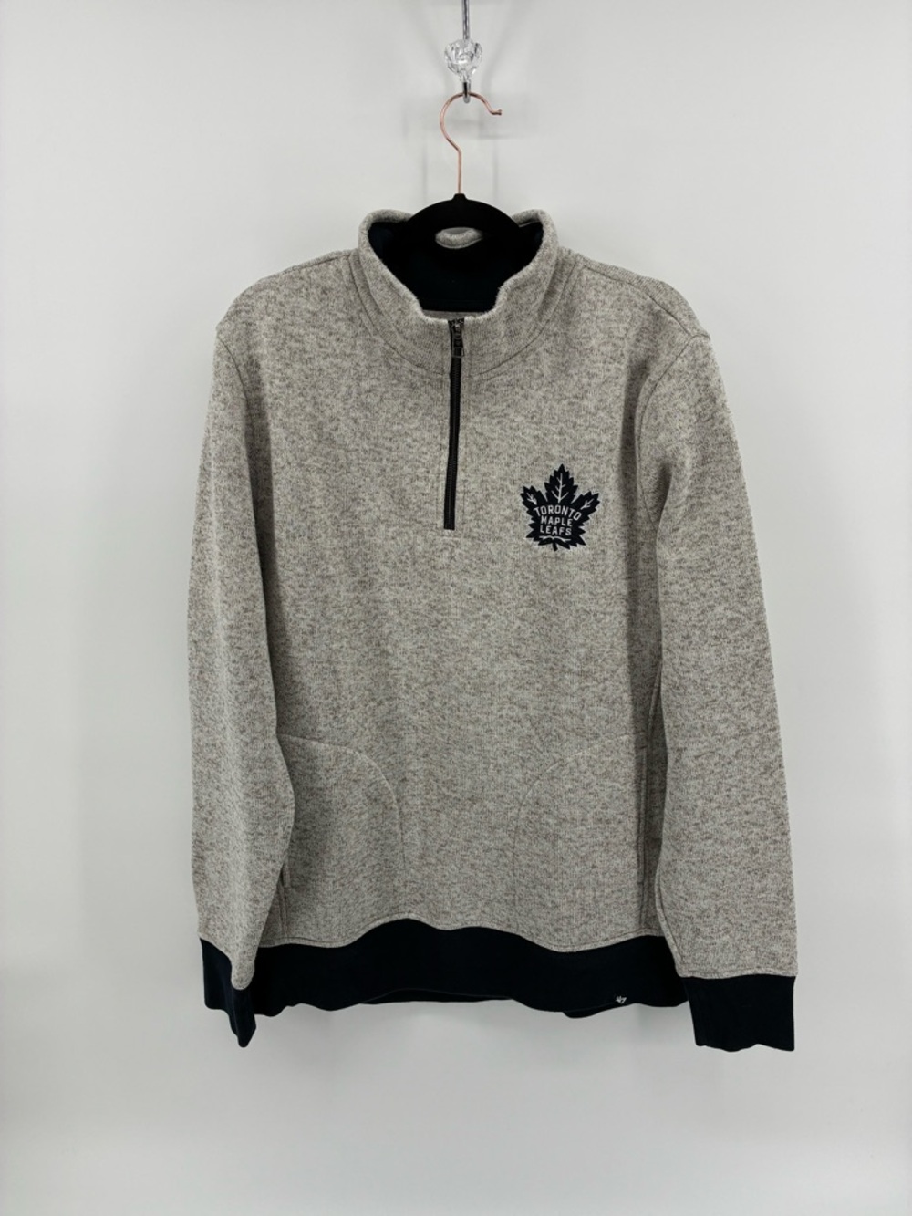 Toronto Maple Leafs Men's Gray Quarter-Zip Fleece Pullover
